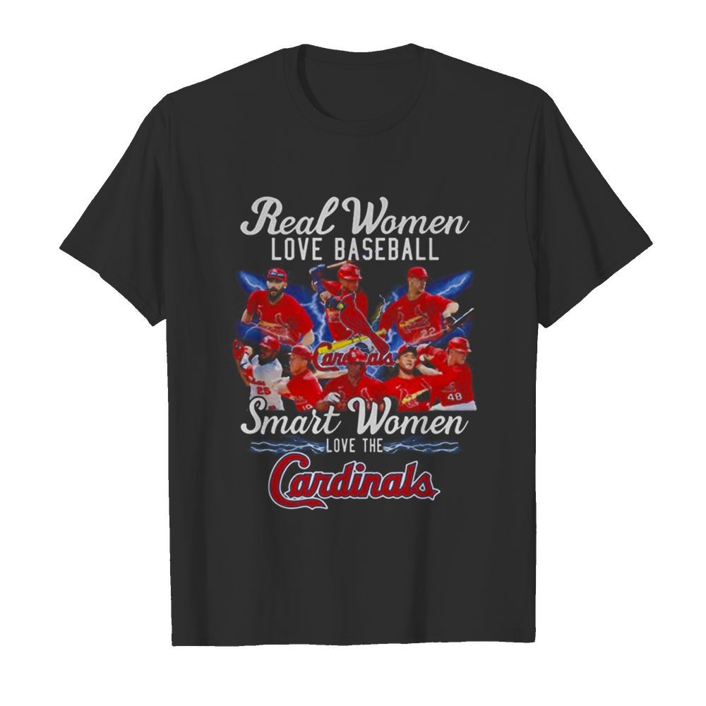 Real Women Love Baseball Smart Women Love The Cardinals  Classic Men's T-shirt