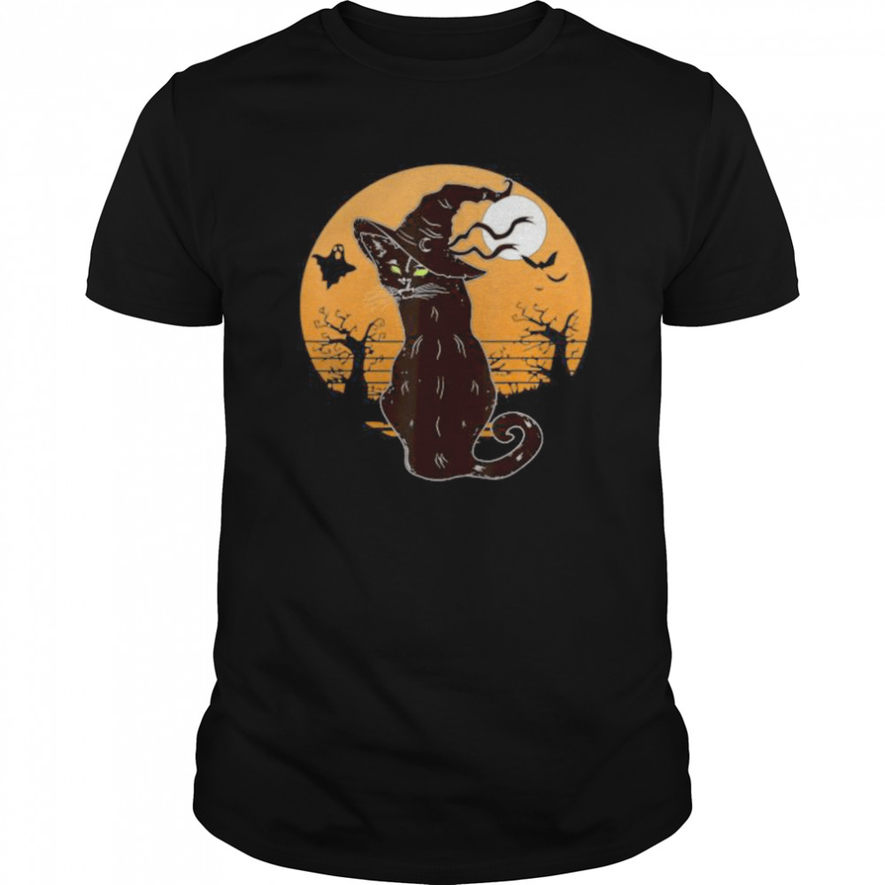 Retro Halloween Black Cat shirt