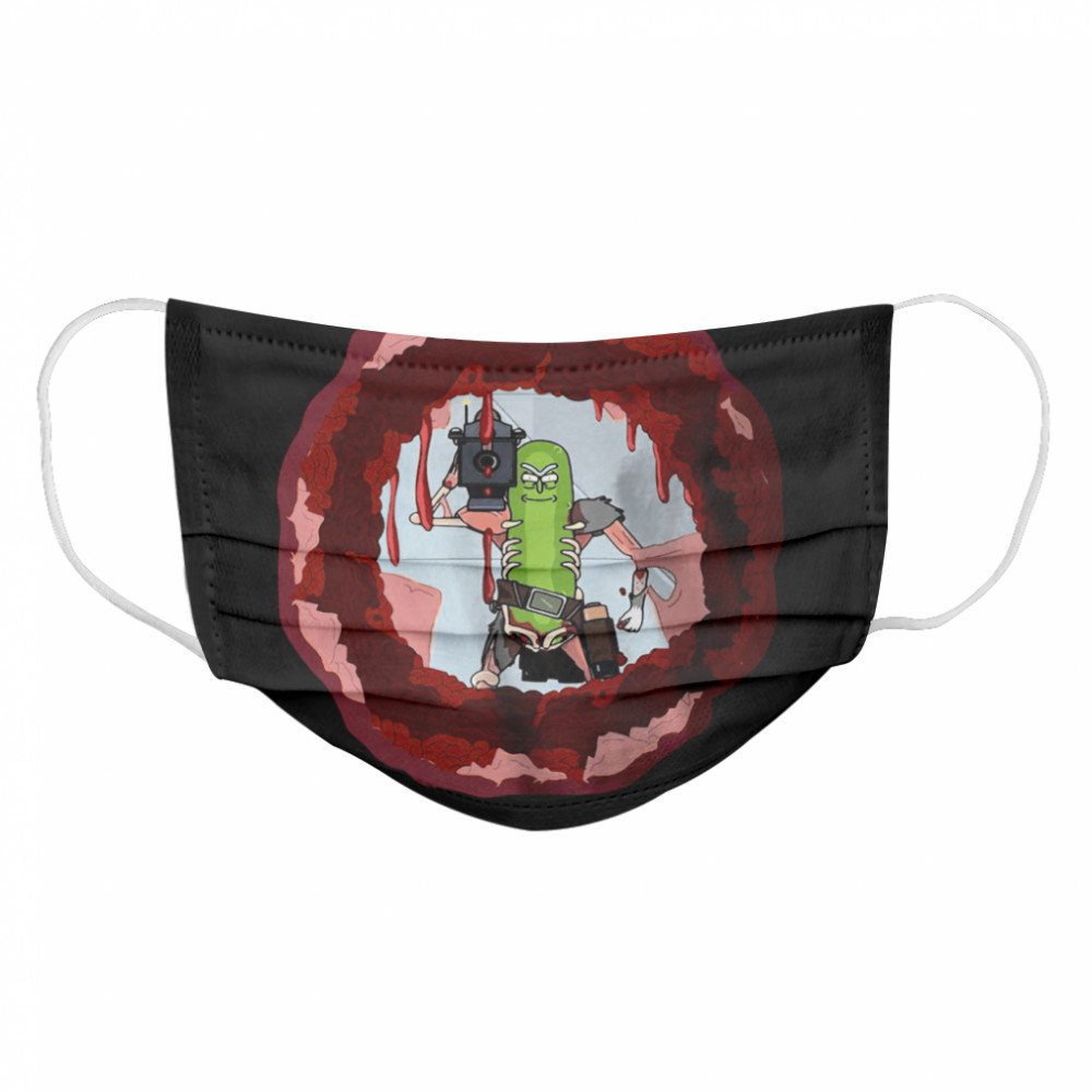 Rick And Morty Badass Pickle Rick Blow A Hole In The Chest  Cloth Face Mask