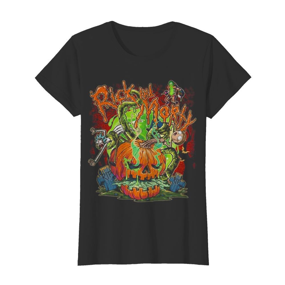 Rick And Morty Halloween Pumpkin  Classic Women's T-shirt