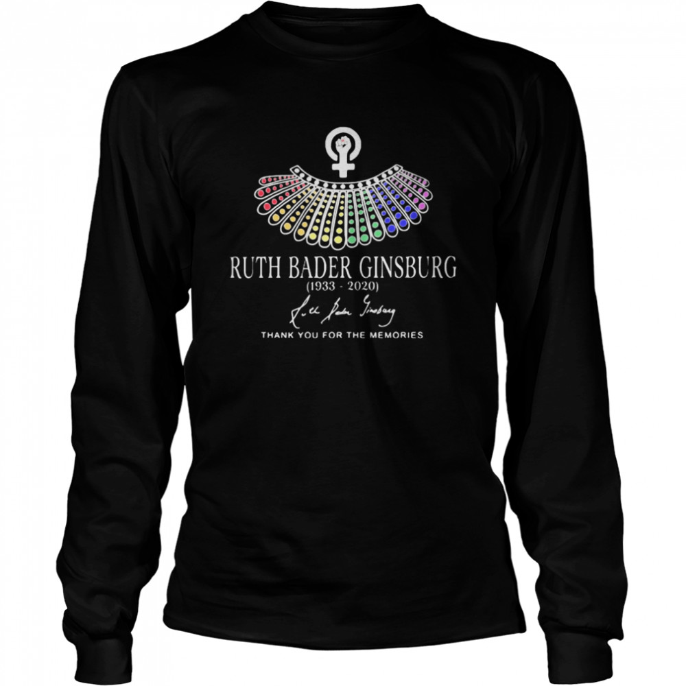 Ruth Bader Ginsburg 1933-2020 Thank You For The Memories  Long Sleeved T-shirt