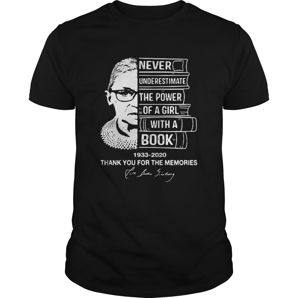 Ruth bader ginsburg never underestimate the power of a girl with a book vintage shirt