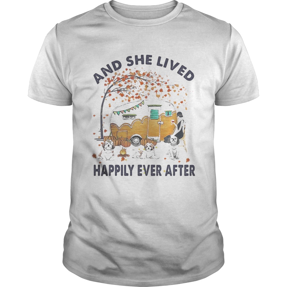 SHIH TZU HALLOWEEN AND SHE LIVED HAPPILY EVER AFTER shirt