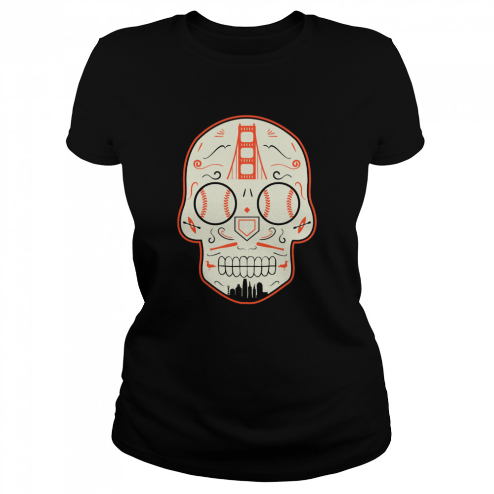 San Francisco Baseball Sugar Skull Day Of The Dead  Classic Women's T-shirt