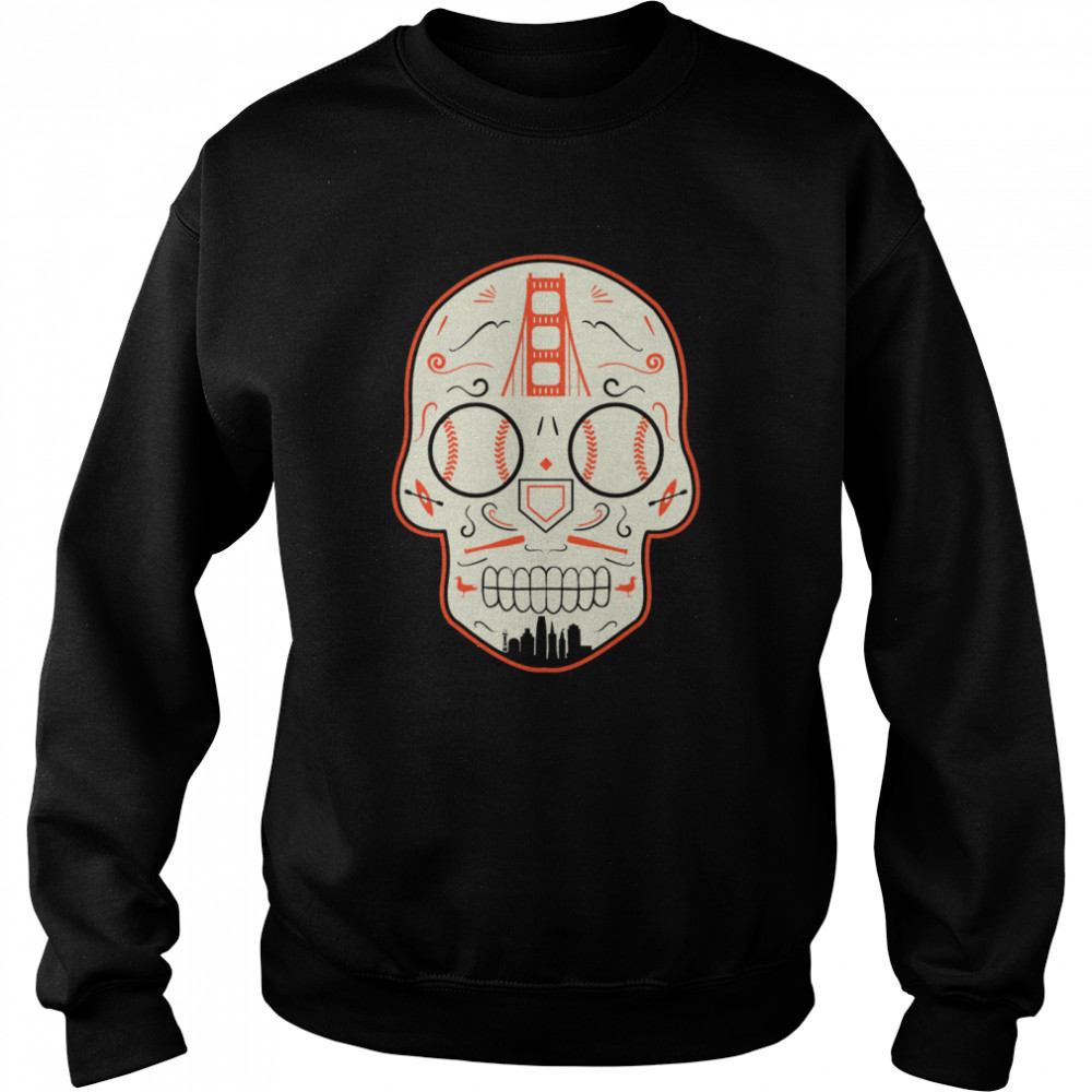 San Francisco Baseball Sugar Skull Day Of The Dead  Unisex Sweatshirt