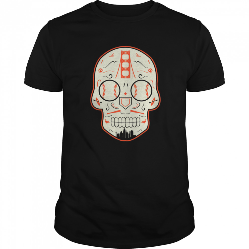 San Francisco Baseball Sugar Skull Day Of The Dead  Classic Men's T-shirt