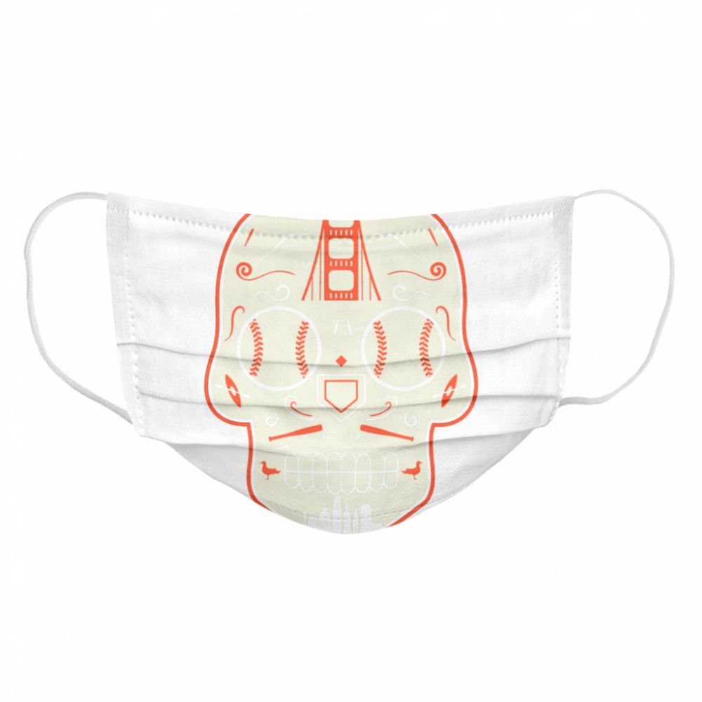 San Francisco Baseball Sugar Skull Day Of The Dead  Cloth Face Mask