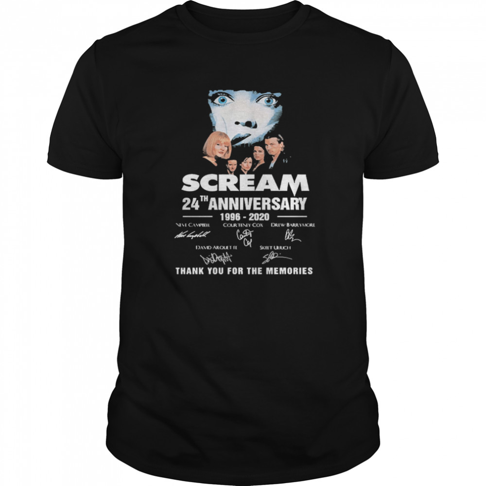 Scream 24th Anniversary 1996 2020 Thank You For The Memories Signatures shirt