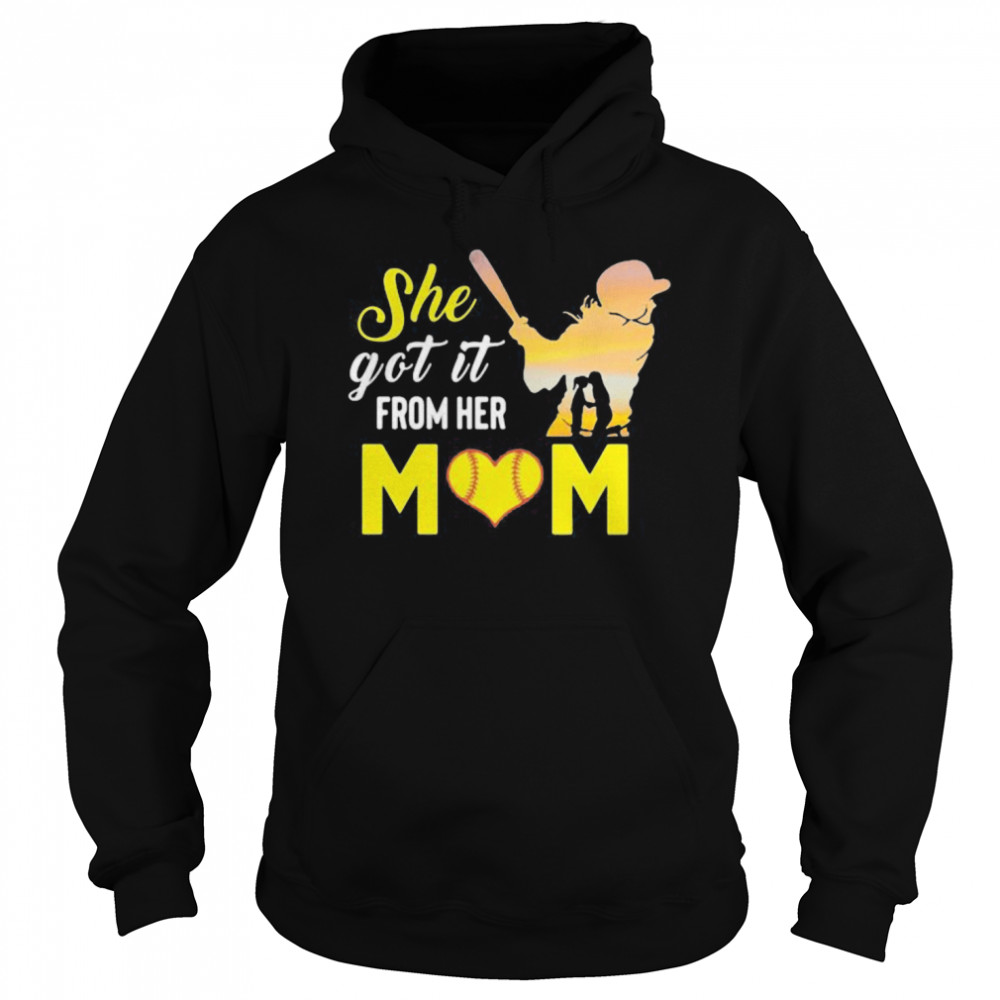 She Got It From Her Mom Softball  Unisex Hoodie