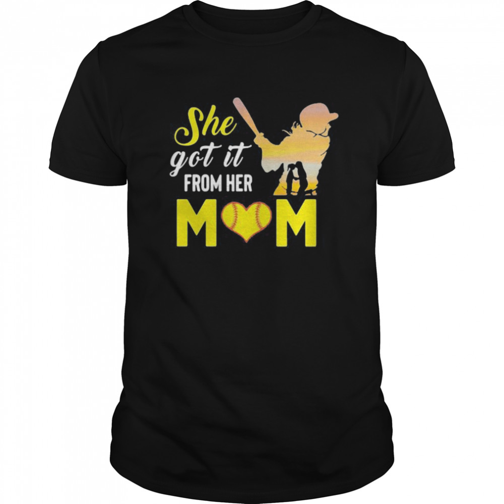 She Got It From Her Mom Softball  Classic Men's T-shirt