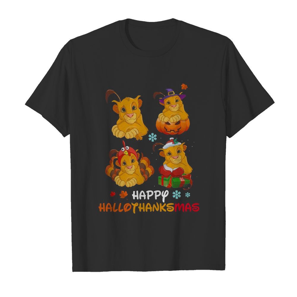 Simba Disney Halloween And Merry Christmas Happy Hallothanksmas shirt