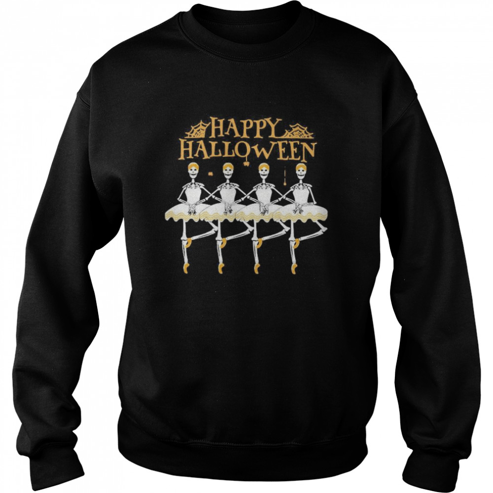 Skeleton Dancing Ballet Happy Halloween  Unisex Sweatshirt