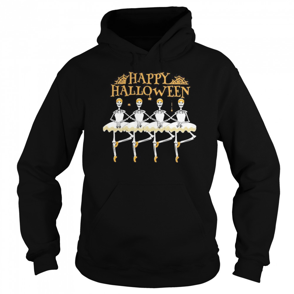 Skeleton Dancing Ballet Happy Halloween  Unisex Hoodie