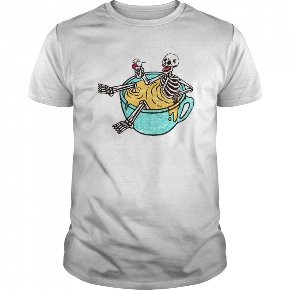 Skeleton Drinking Coffee Dia De Los Muertos Day Dead Halloween shirt