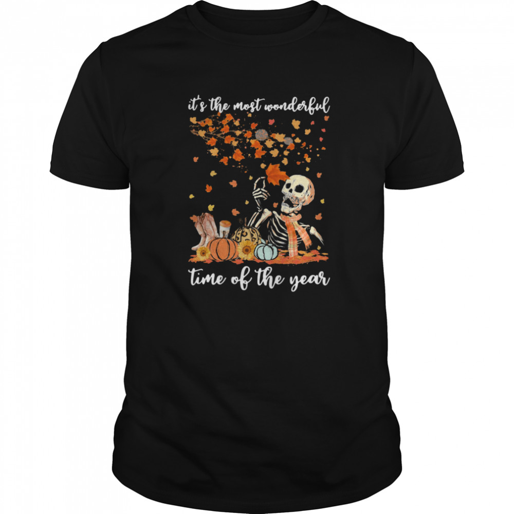 Skeleton It’s The Most Wonderful Time Of The Year Pumpkin Halloween shirt