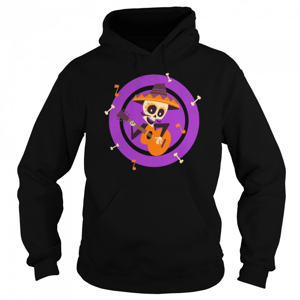 Skeleton Man Play Guitar Day Of The Dead  Unisex Hoodie