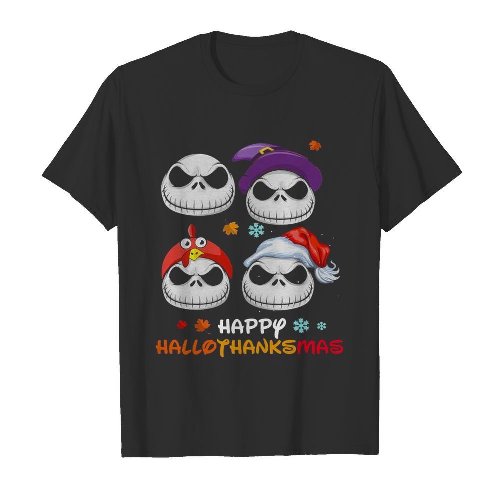 Skellington Halloween And Merry Christmas Happy Hallothanksmas  Classic Men's T-shirt