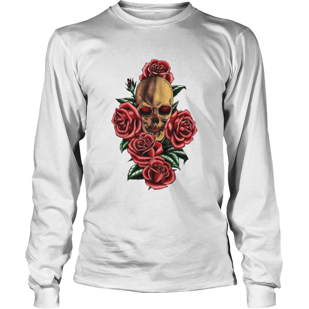 Skull And Roses Dia De Los Muertos Day Of The Dead  Long Sleeve