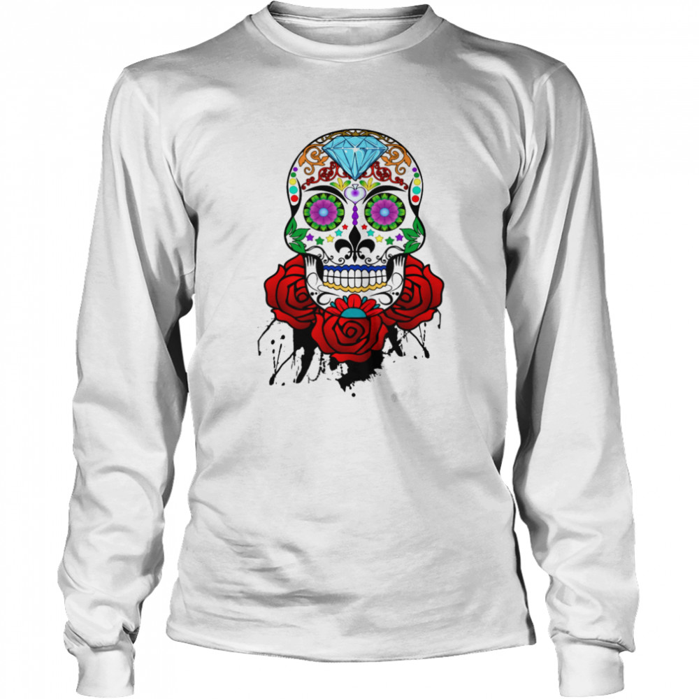 Skull And Roses  Long Sleeved T-shirt