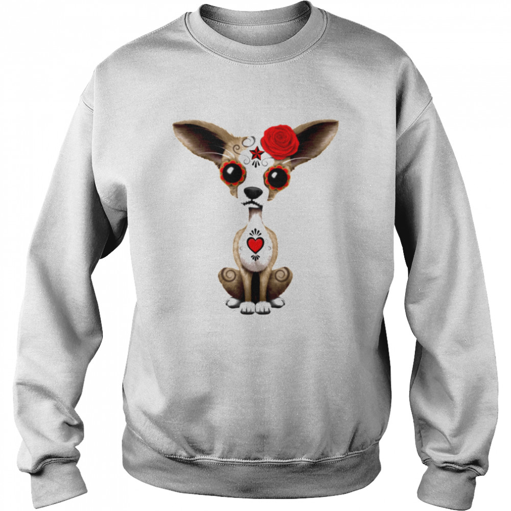 Skull Chihuahua Day Of Dead Dia De Muertos  Unisex Sweatshirt