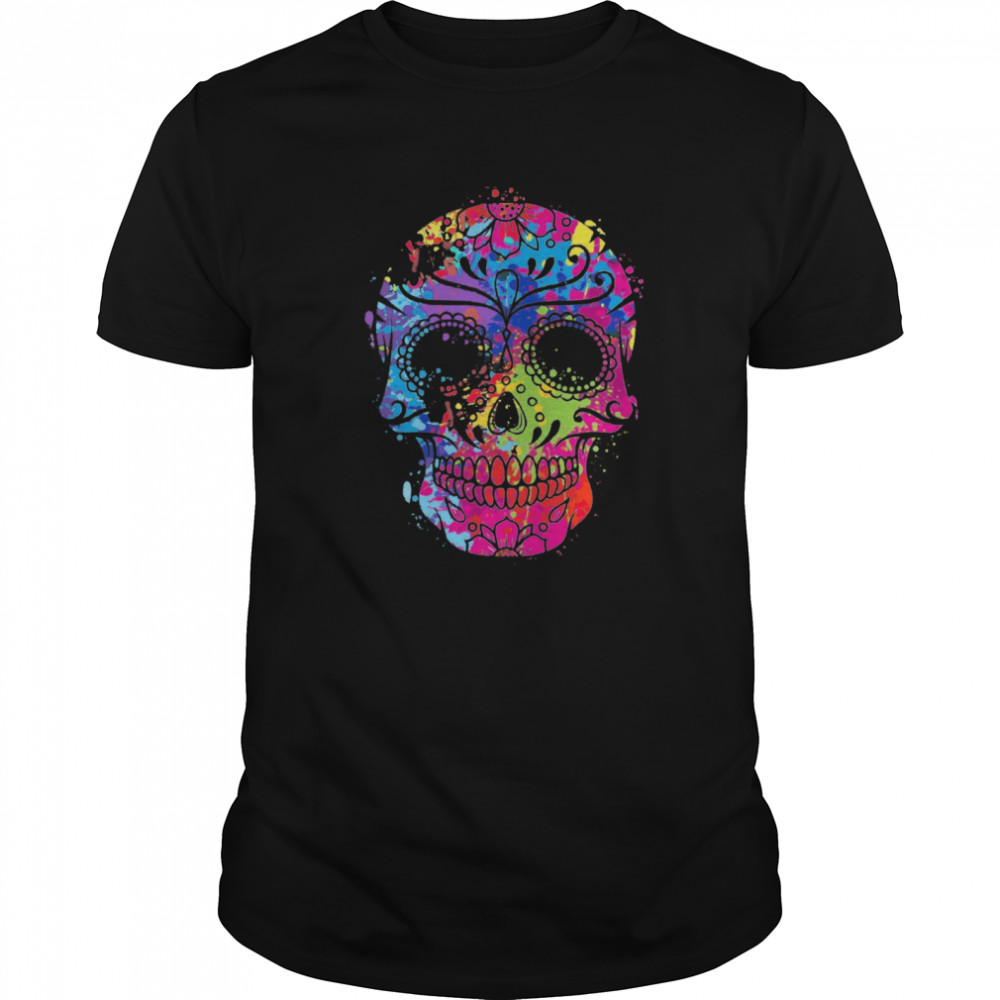 Skull Colorful Day Of The Dead Dia De Los Muertos shirt