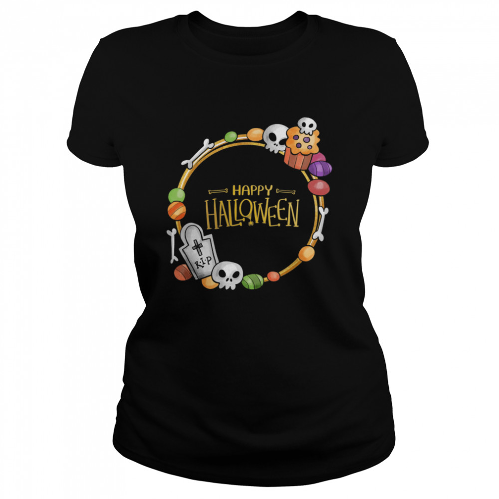 Skull Day Dead Happy Halloween  Classic Women's T-shirt