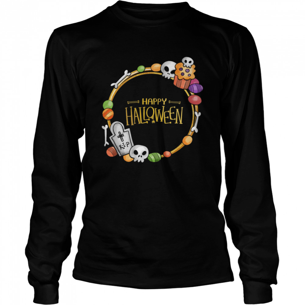 Skull Day Dead Happy Halloween  Long Sleeved T-shirt