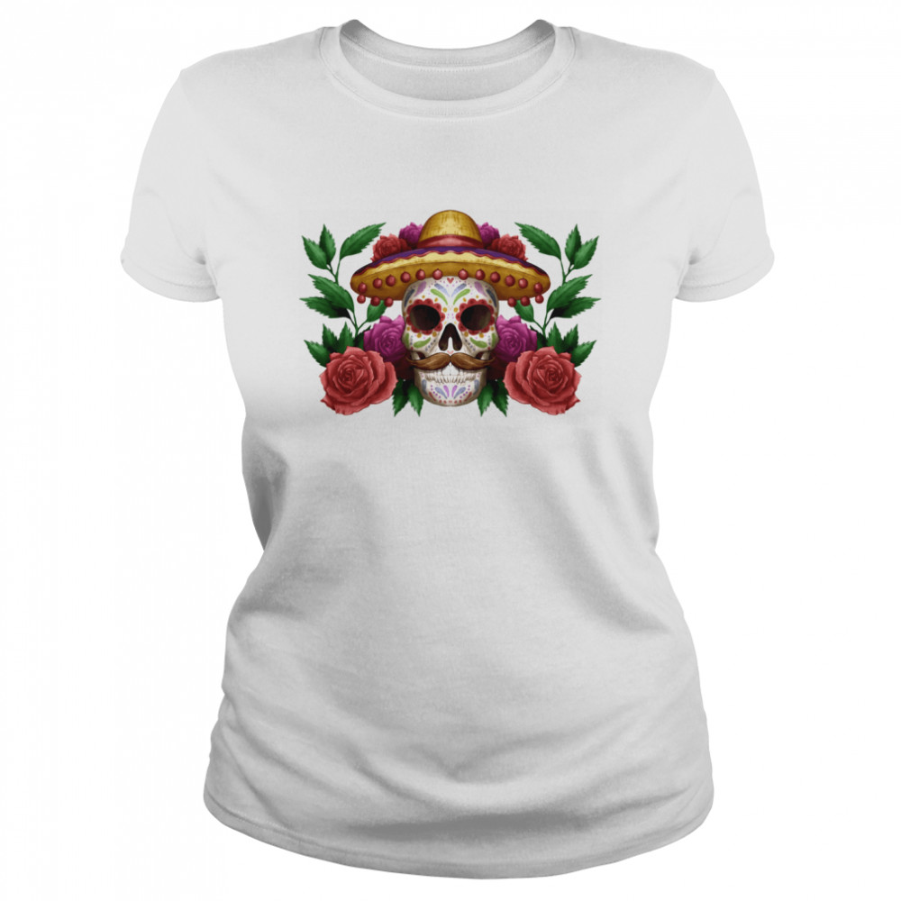 Skull Dia De Los Muertos Mexican Holiday  Classic Women's T-shirt