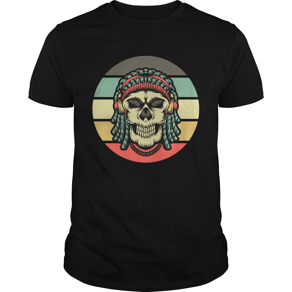 Skull Dreadlocks Headphone Day Of The Dead Retro Vintage shirt