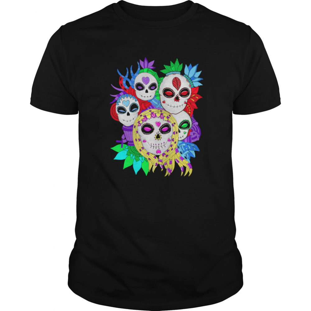 Skull Family Colorful Day Of The Dead shirt