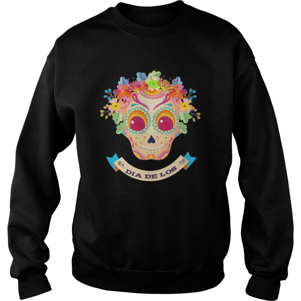 Skull Flower Dia De Los Muertos  Unisex Sweatshirt