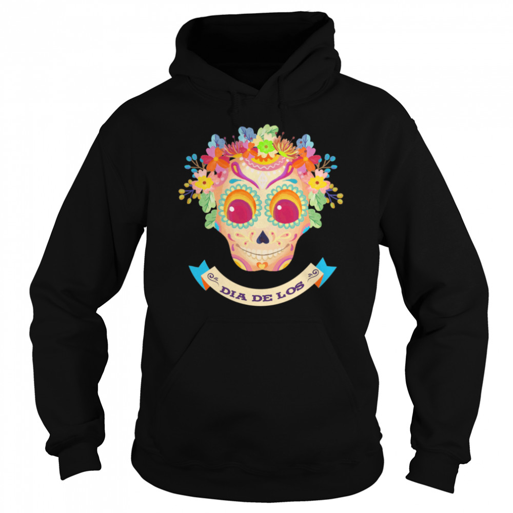 Skull Flower Dia De Los Muertos  Unisex Hoodie