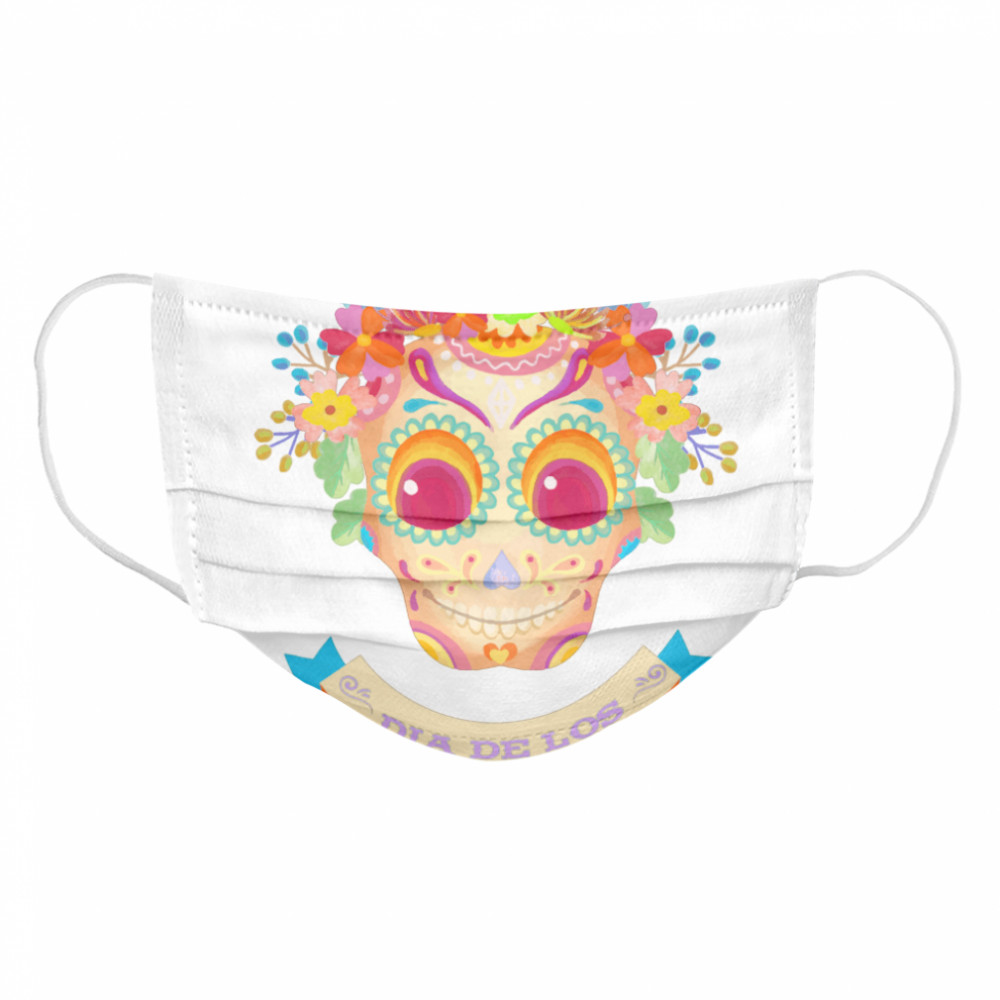 Skull Flower Dia De Los Muertos  Cloth Face Mask