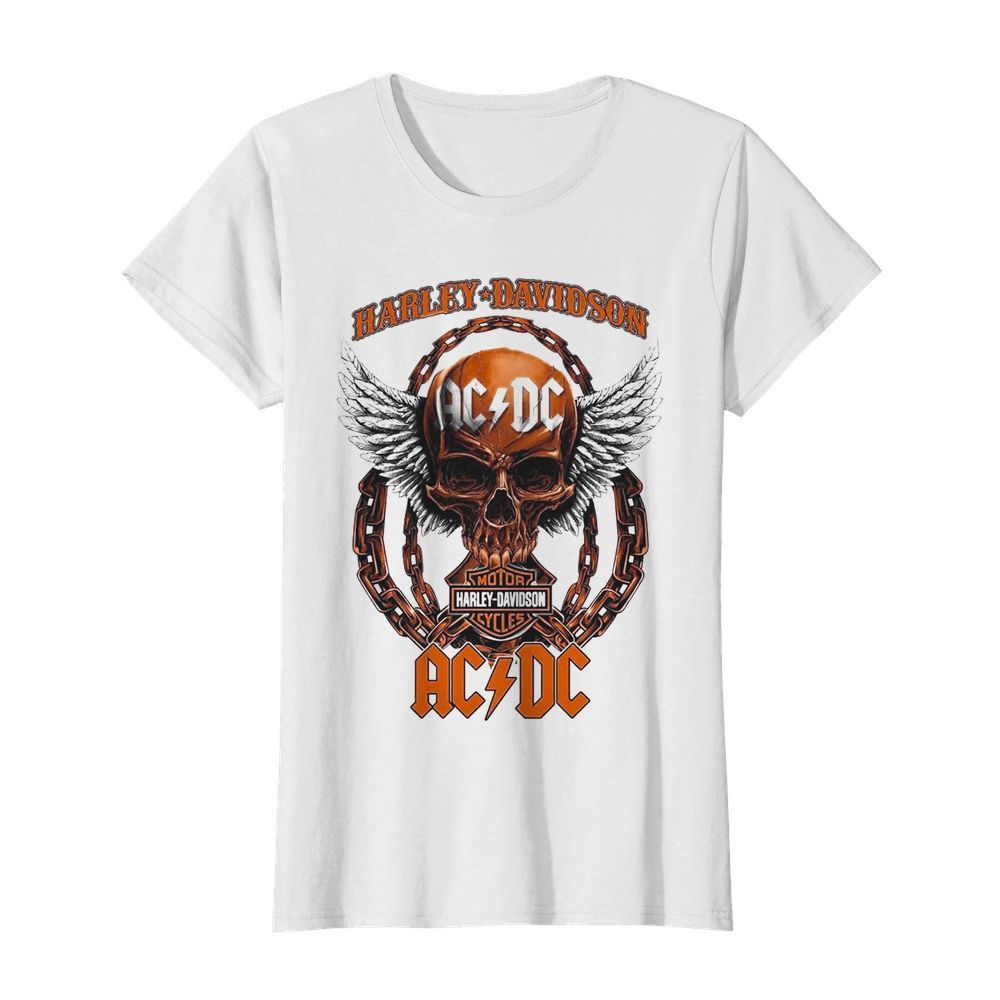 Skull Harley Davidson Motorcycles Ac Dc  Classic Women's T-shirt