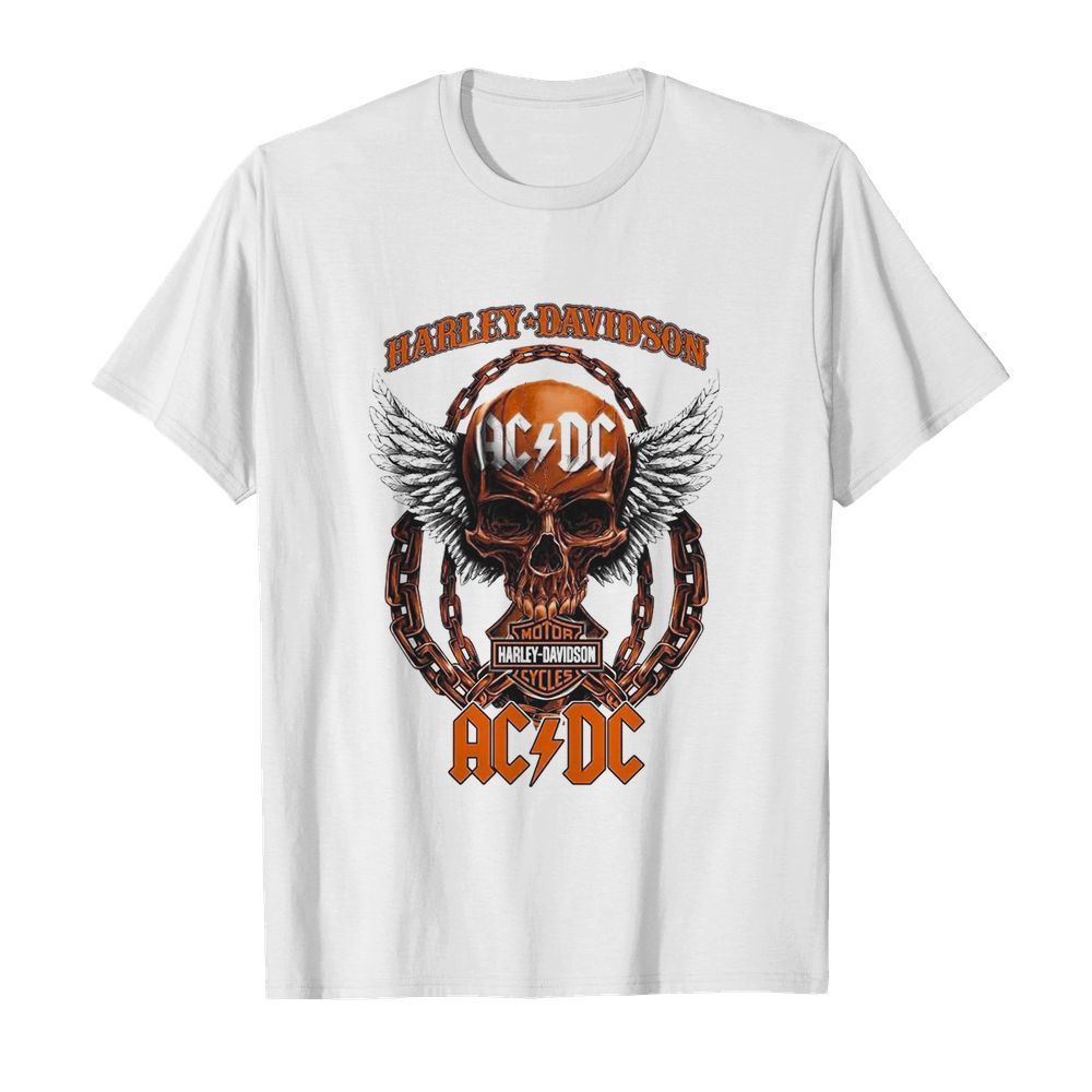 Skull Harley Davidson Motorcycles Ac Dc  Classic Men's T-shirt