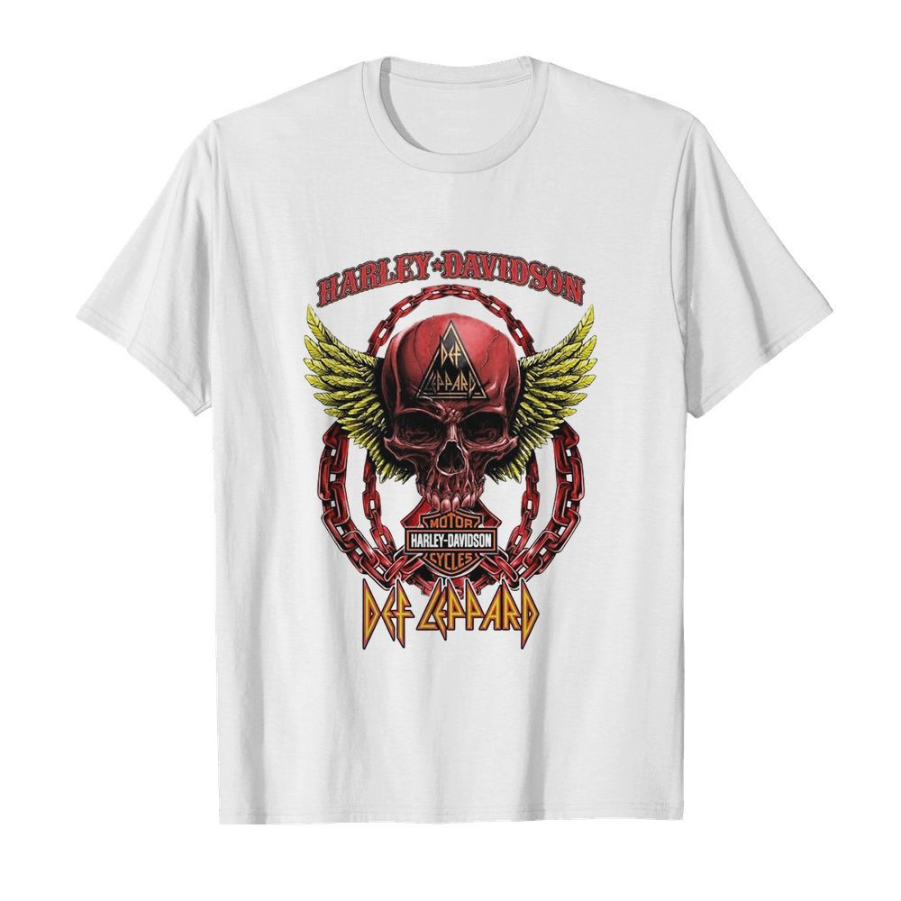 Skull Harley Davidson Motorcycles Def Leppard shirt