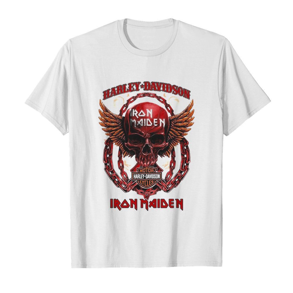 Skull Harley Davidson Motorcycles Iron Maiden shirt