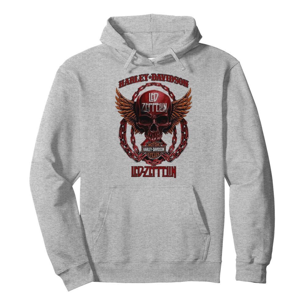 Skull Harley Davidson Motorcycles Led-Zeppelin  Unisex Hoodie