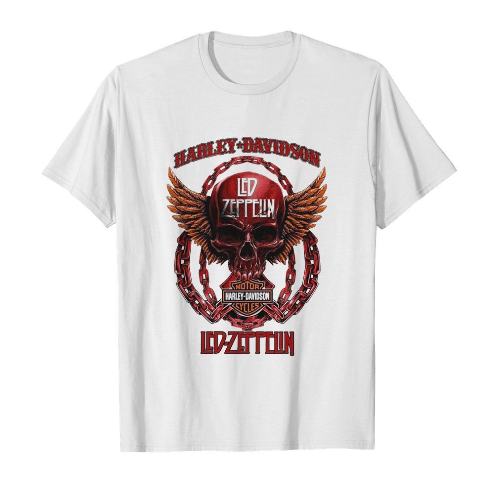 Skull Harley Davidson Motorcycles Led-Zeppelin  Classic Men's T-shirt