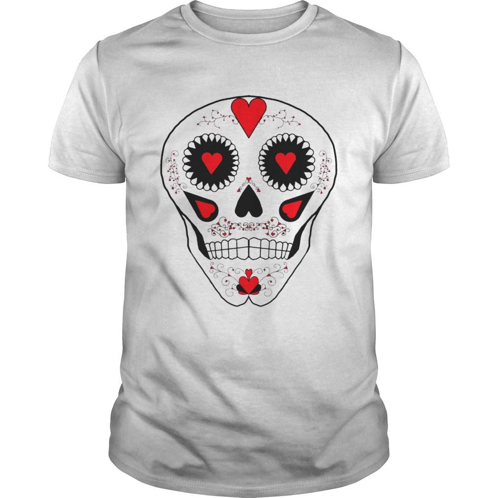 Skull Hearts Red Black White Day Of The Dead  Unisex