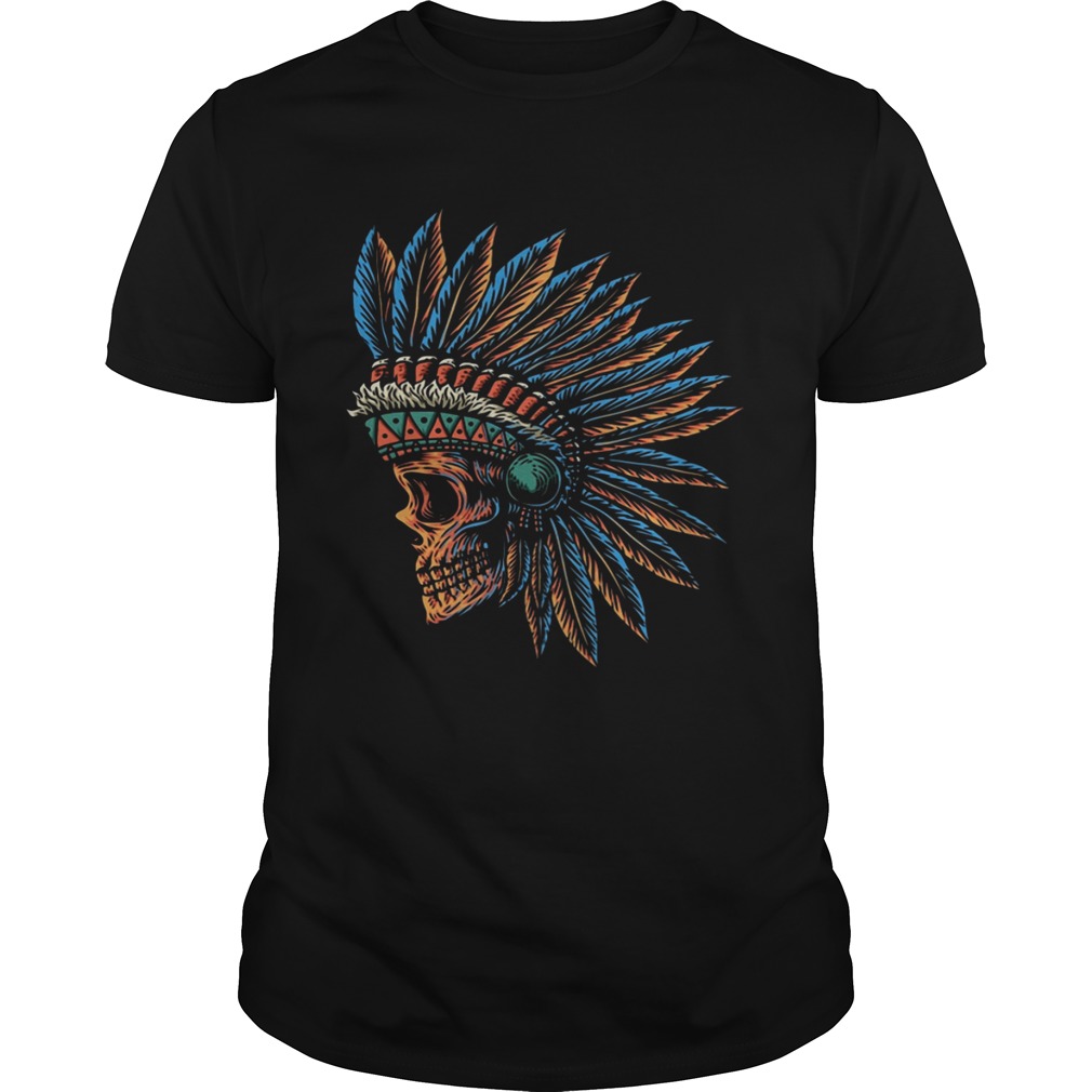 Skull Indian Side Position Day Of The Dead Retro Vintage  Unisex