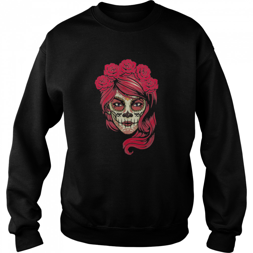 Skull Lady Woman Day Of The Dead  Unisex Sweatshirt