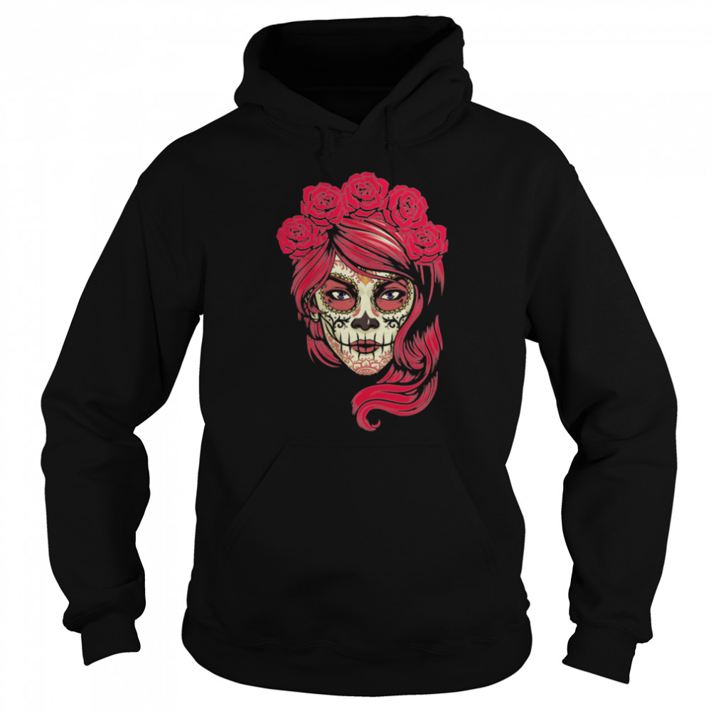 Skull Lady Woman Day Of The Dead  Unisex Hoodie