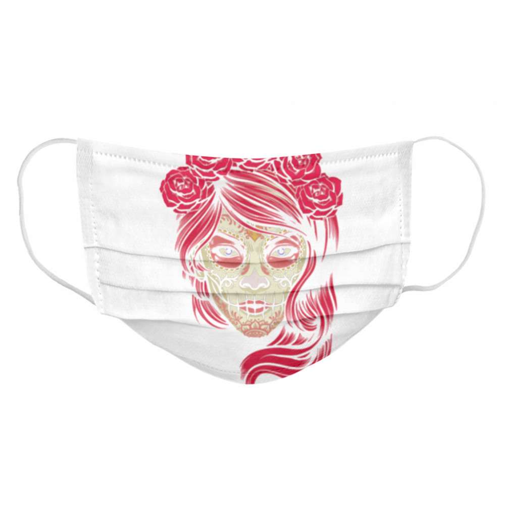 Skull Lady Woman Day Of The Dead  Cloth Face Mask