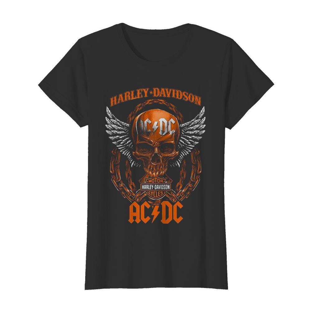 Skull Motor Harley Davidson Cycles AC DC  Classic Women's T-shirt