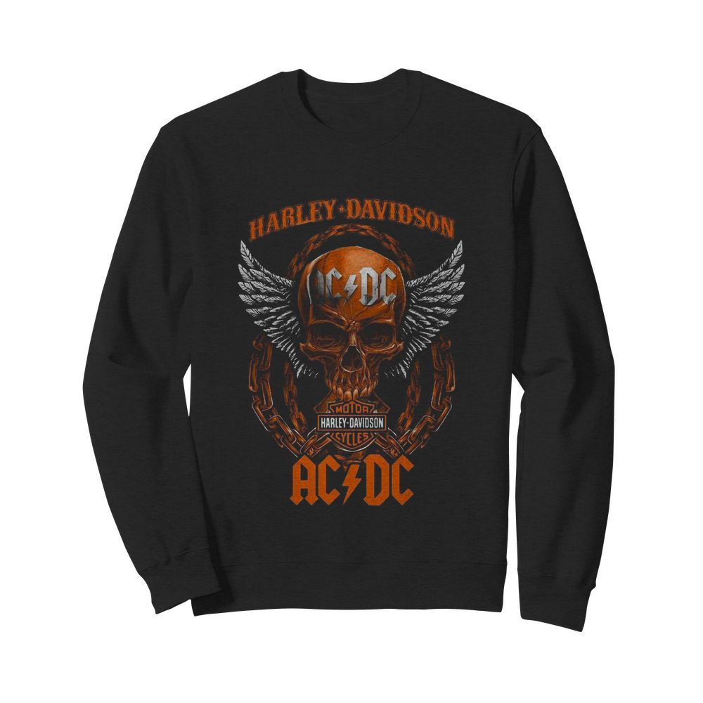 Skull Motor Harley Davidson Cycles AC DC  Unisex Sweatshirt