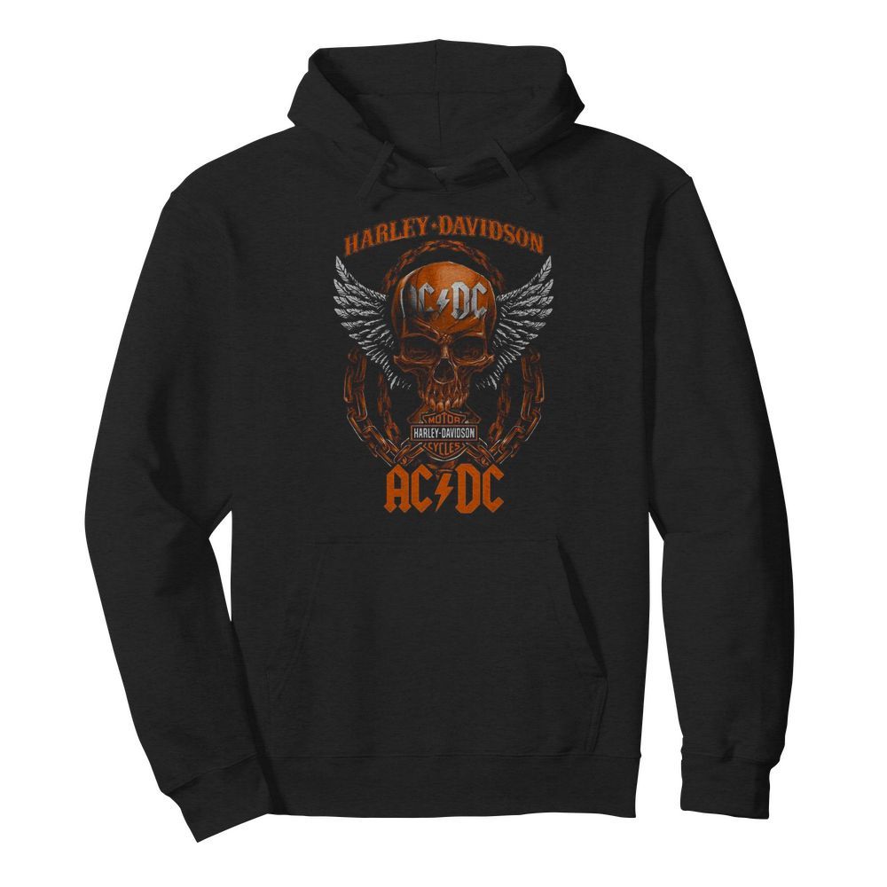 Skull Motor Harley Davidson Cycles AC DC  Unisex Hoodie