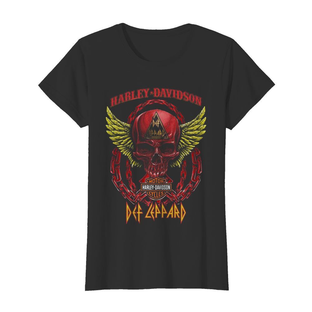 Skull Motor Harley Davidson Cycles Def Leppard  Classic Women's T-shirt