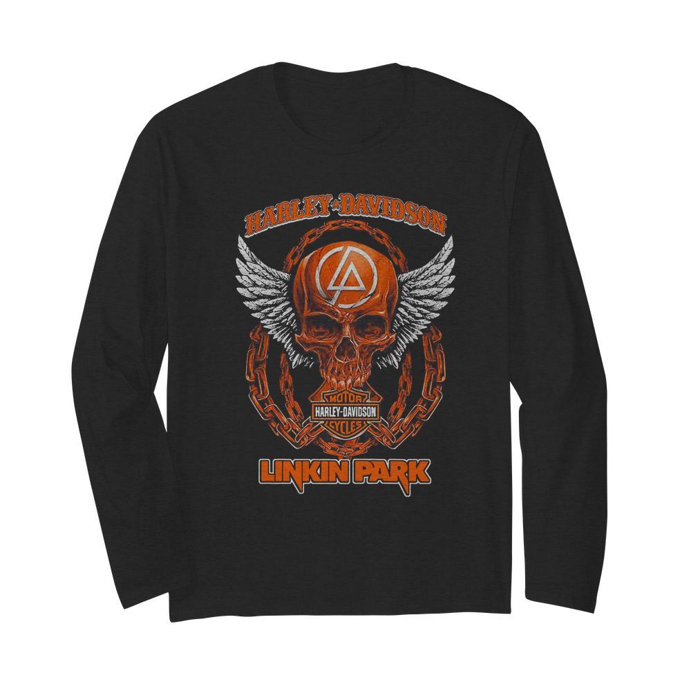 Skull Motor Harley Davidson Cycles Linkin Park  Long Sleeved T-shirt 