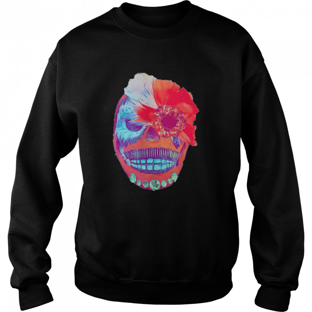 Skull Portrait Mexican Red Feather  Unisex Sweatshirt